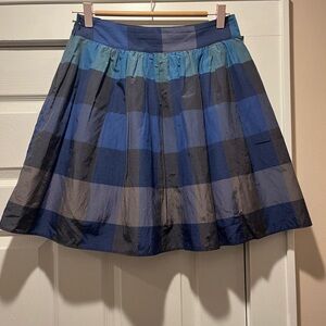 Lands' End Women's A-Line Skirt in Varying Blue Plaid